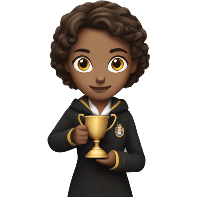 Hermione holds the winner's cup in her hand emoji