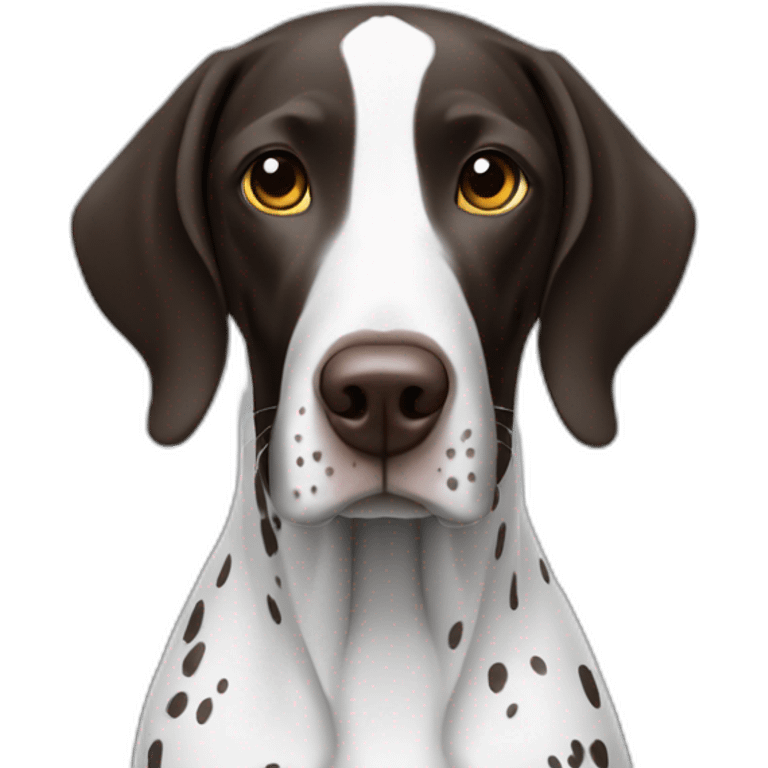 German shorthaired pointer black and white emoji