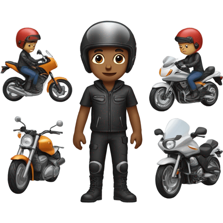 boys with motorcycles and helmets emoji