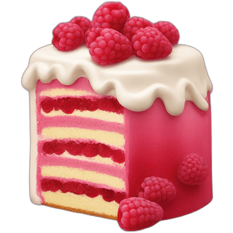 Raspberry delight cake emoji