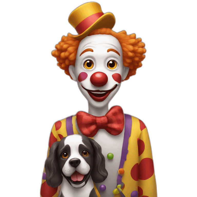 Clown with dog emoji