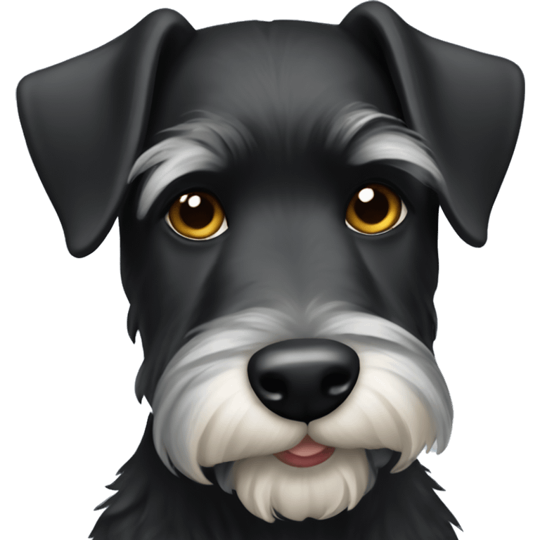 A black Miniature Schnauzer dog emoji