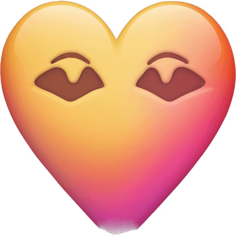 heart yellow, orange and pink gradient color, no face  emoji