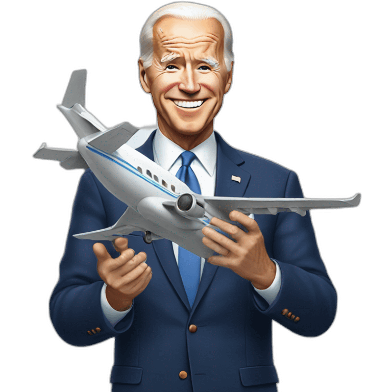 Biden holding a Toy plane emoji