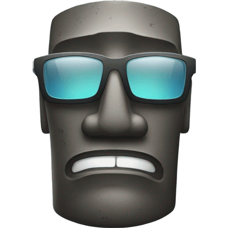 Moai emoji with sungalsses emoji