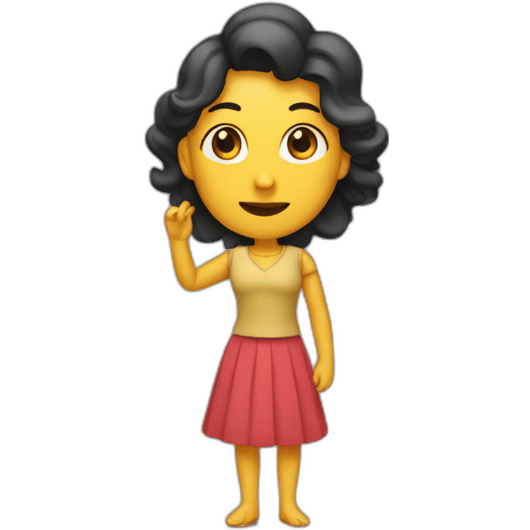 Mujer en cuatro dándole emoji