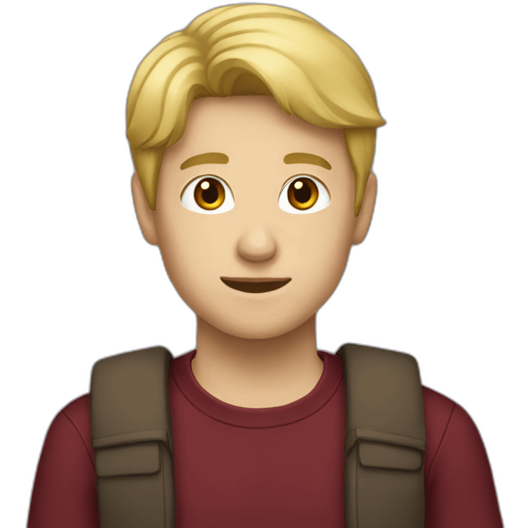 blond teenage boy with maroon shirt emoji