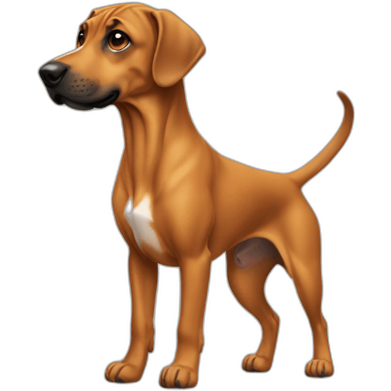 Ridgeback chewing tail off emoji