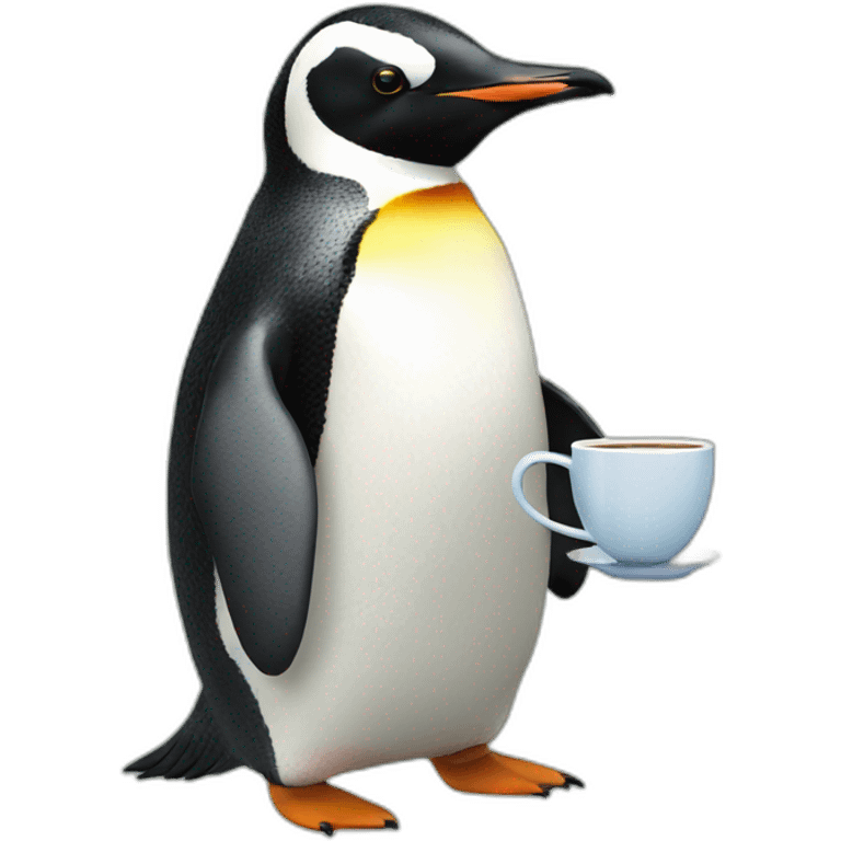 Penguin drinking tea emoji