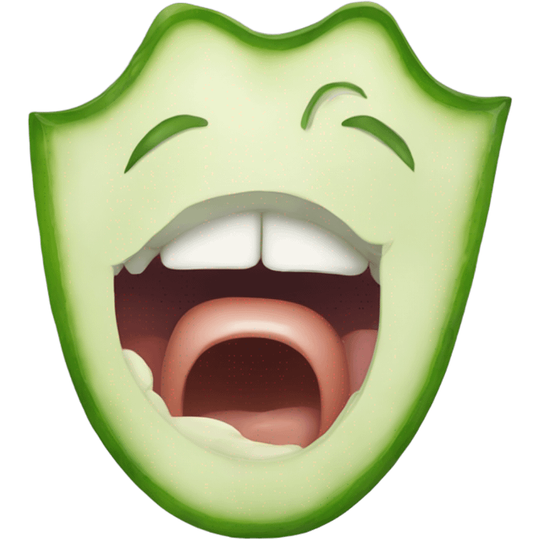 Salted cucumber in the mouth. emoji