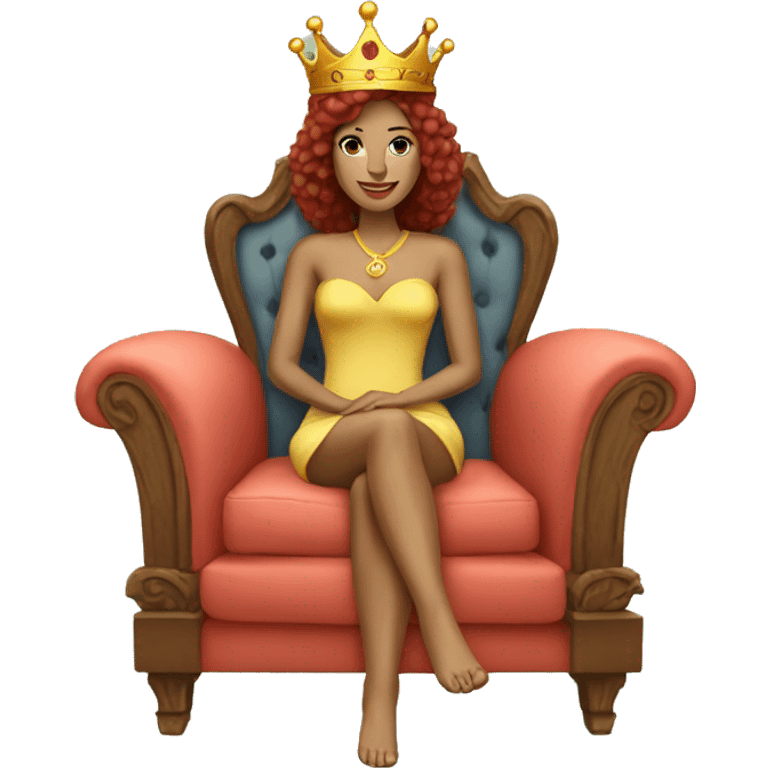 Couchqueen with crown modern emoji