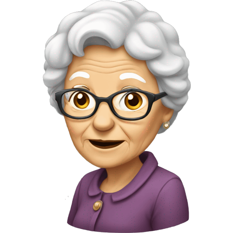 old lady side vide emoji