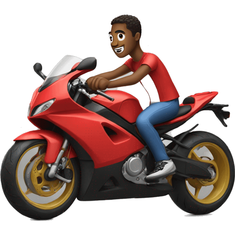 Guy on a red sports bike emoji