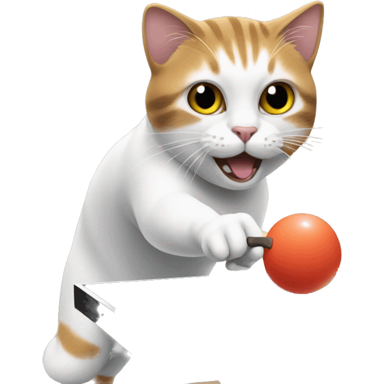 a cat playing table tennis emoji