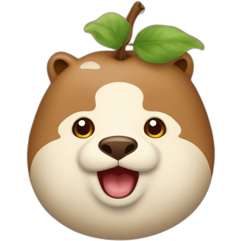 Pomme qui mange une loutre emoji