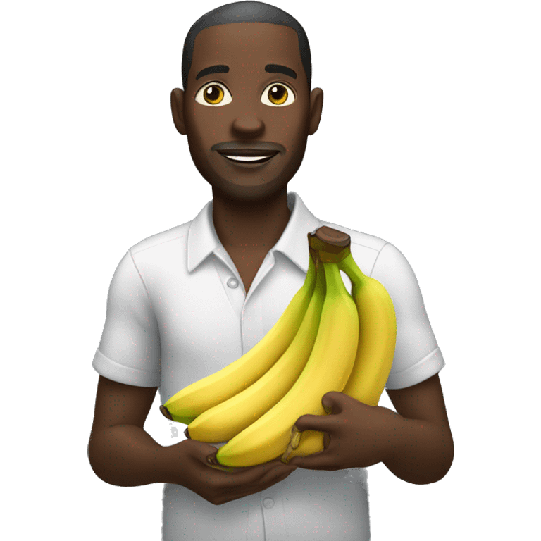 african man holding a bunch of bananas emoji