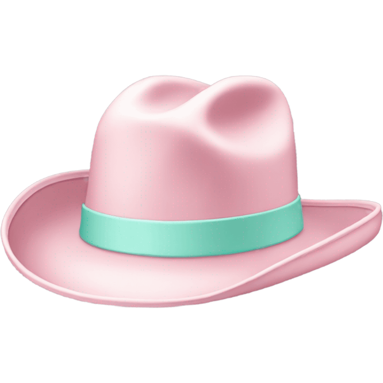 Pastel pink cowboy hat with sea foam coloured band emoji