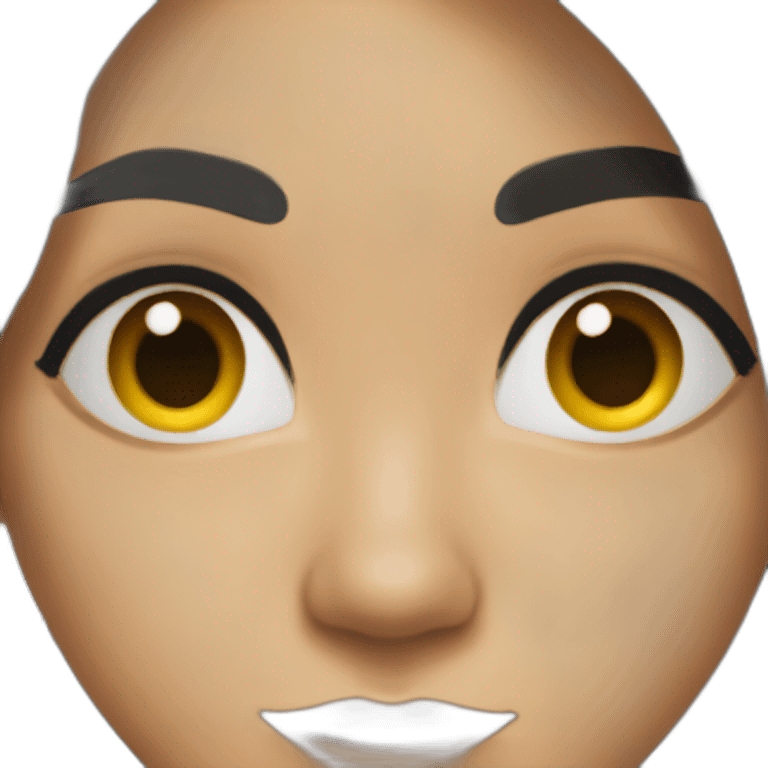 woman dark eyes black long hair yoga emoji