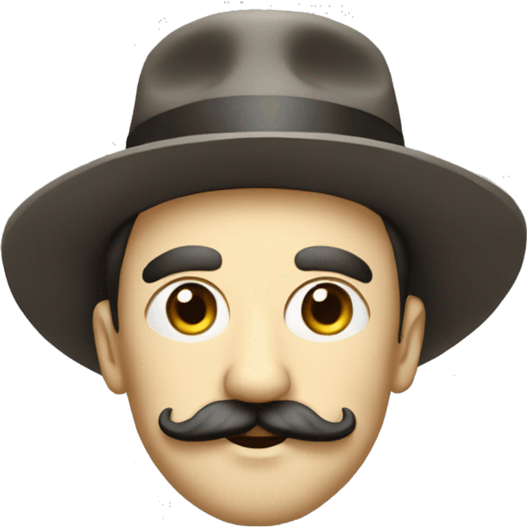 french painter with hat and mustaches and big nose emoji