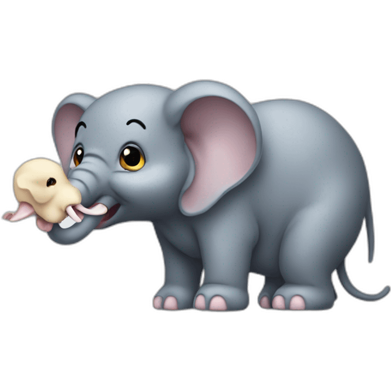 mouse devouring elephant emoji