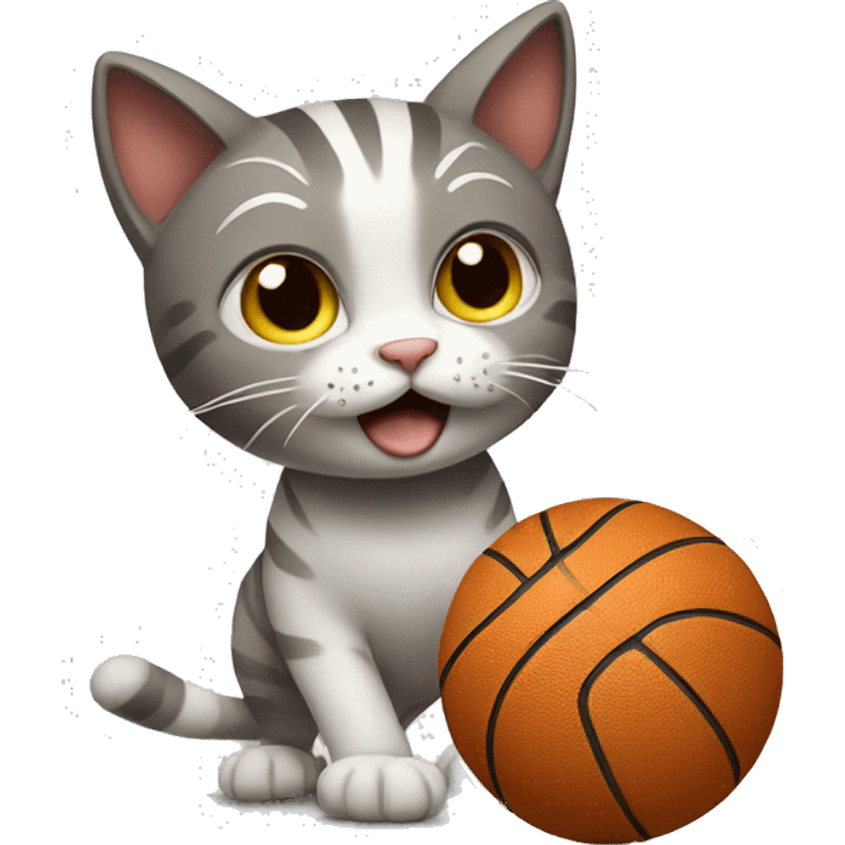 Cat playing basketball emoji