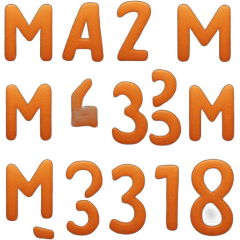 Letter "M" with Number "8" orange color emoji