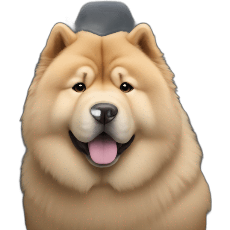 Chow chow in a tesla emoji