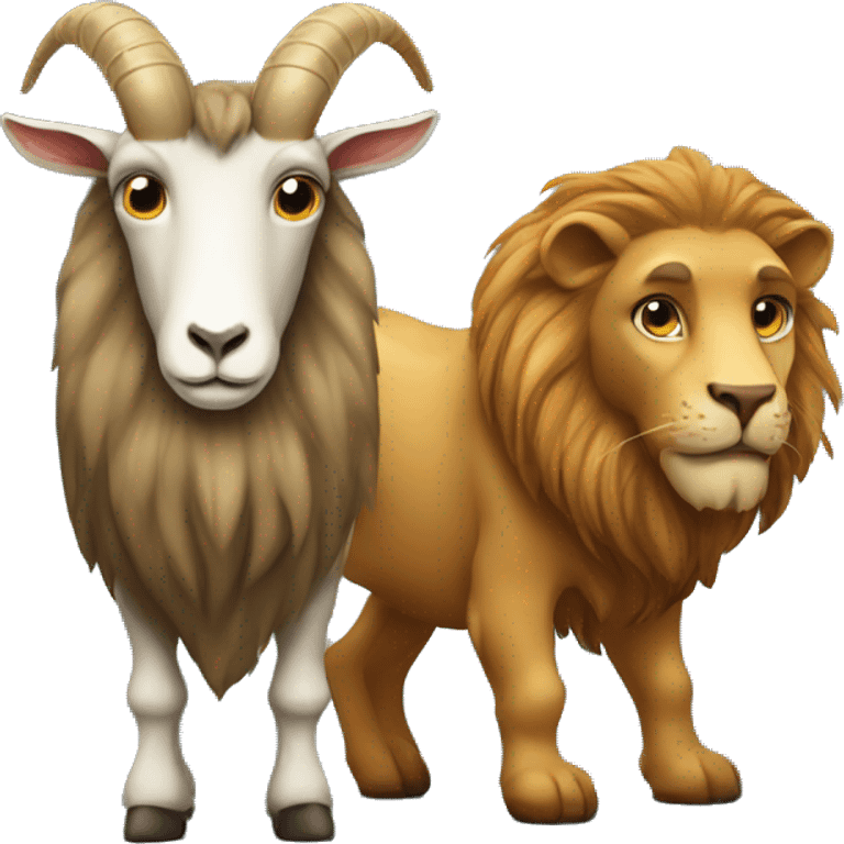 A goat and a lion  emoji