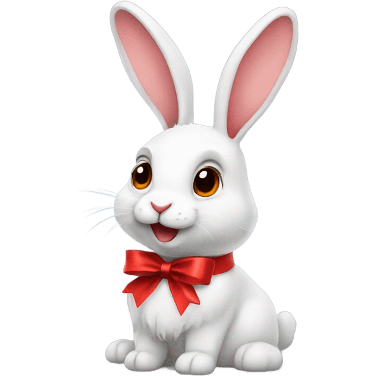 Rabbit with a red ribbon emoji