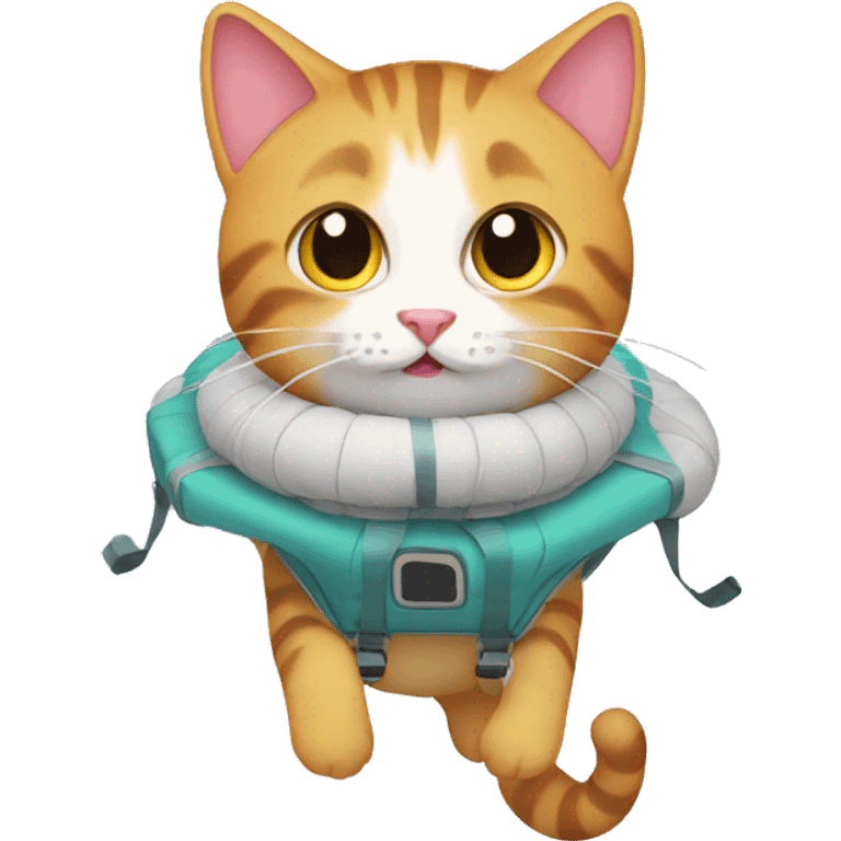 Parachute cat emoji