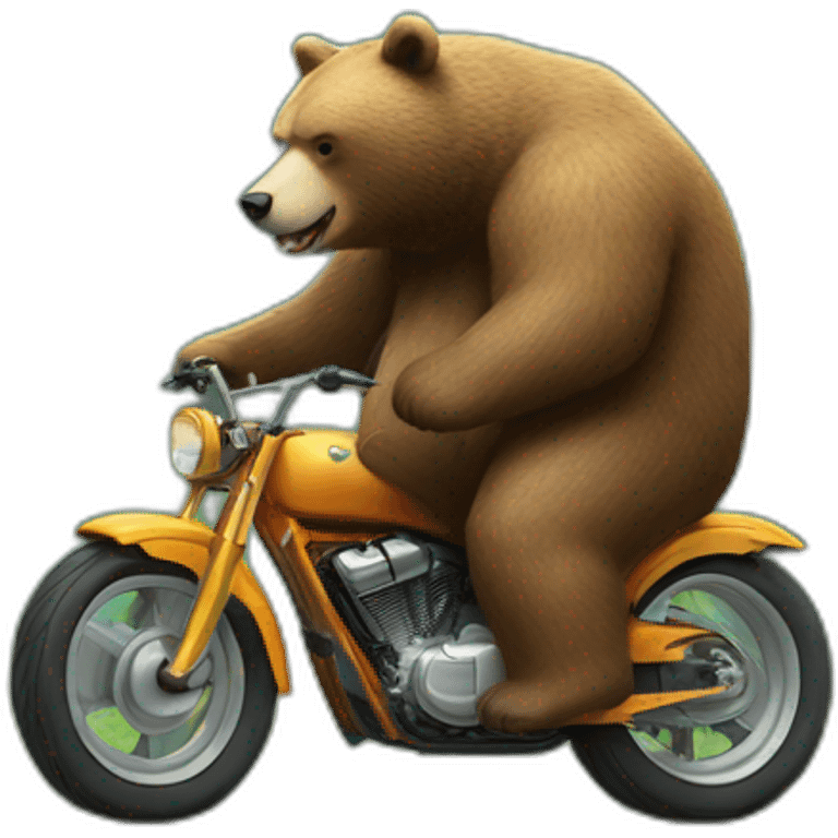 Huge Bear on tiny bike emoji