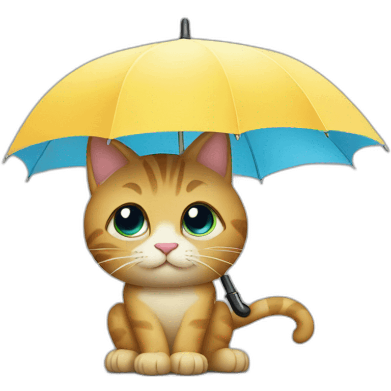  cat with an umbrella emoji