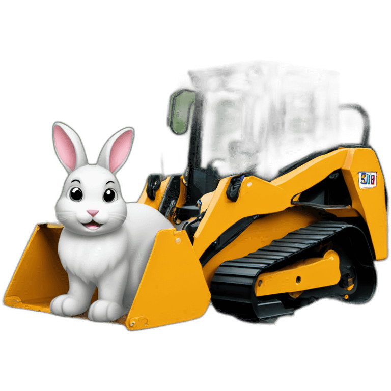 rabbit on bobcat machine emoji