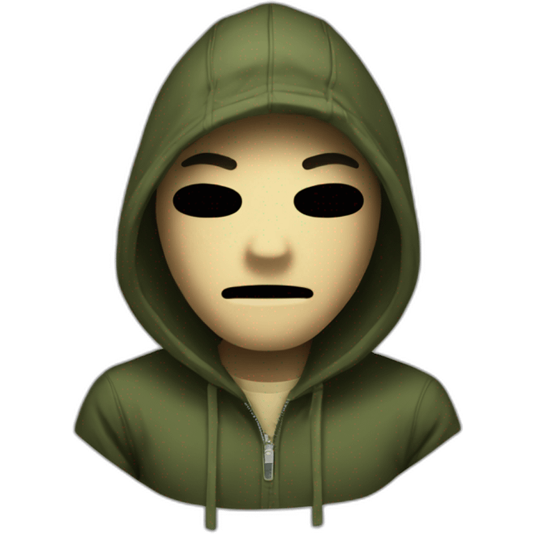 Anonymous in a hoodie bape emoji