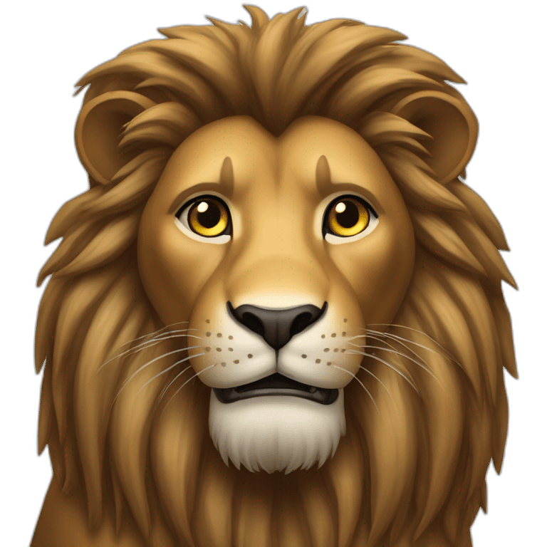 Lion crinière brune en queue de cheval  emoji