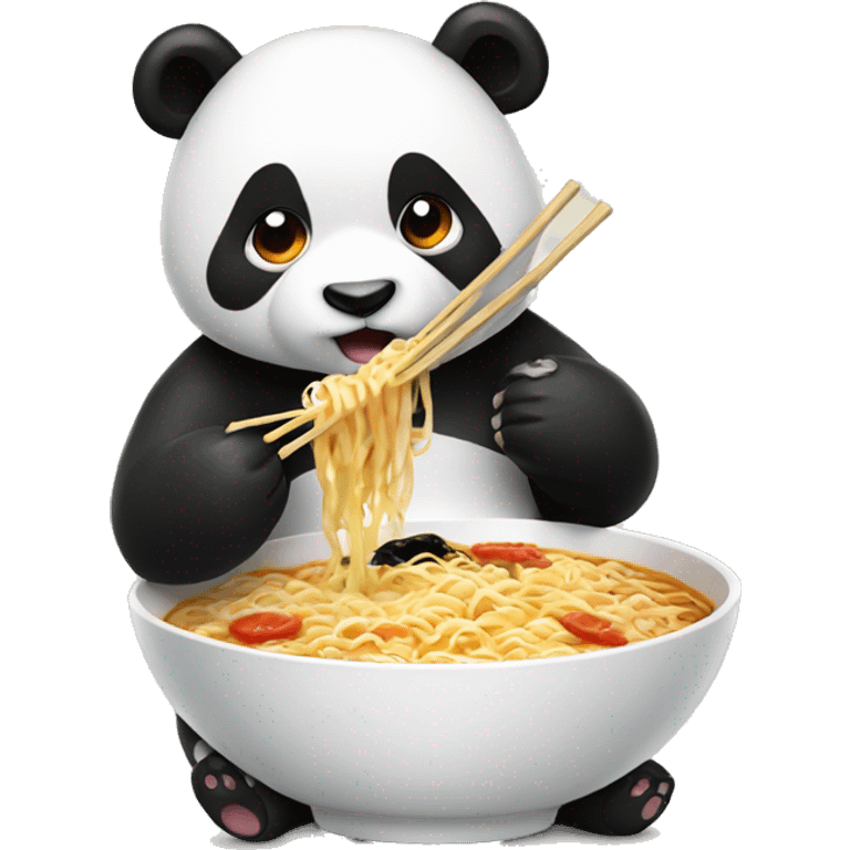 panda eating a bowl of ramen  emoji