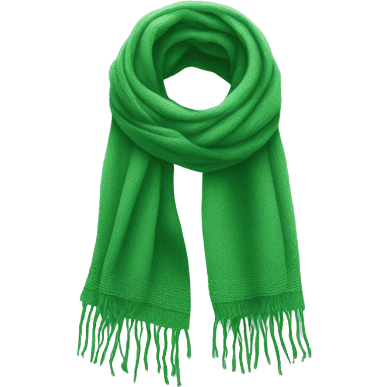 Realistic green winter scarf isolated. emoji