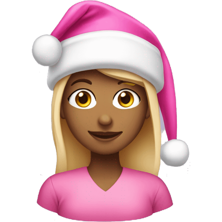 Pink Santa hat girl emoji