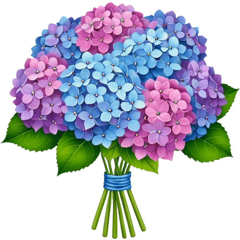 Bouquet of Hydrangeas colorful emoji