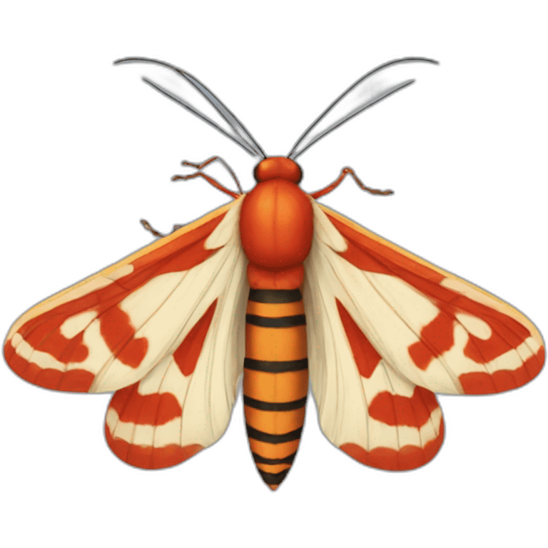 tiger　moth insect red emoji