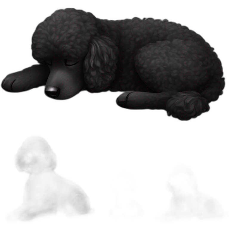 Black Poodle is sleeping emoji