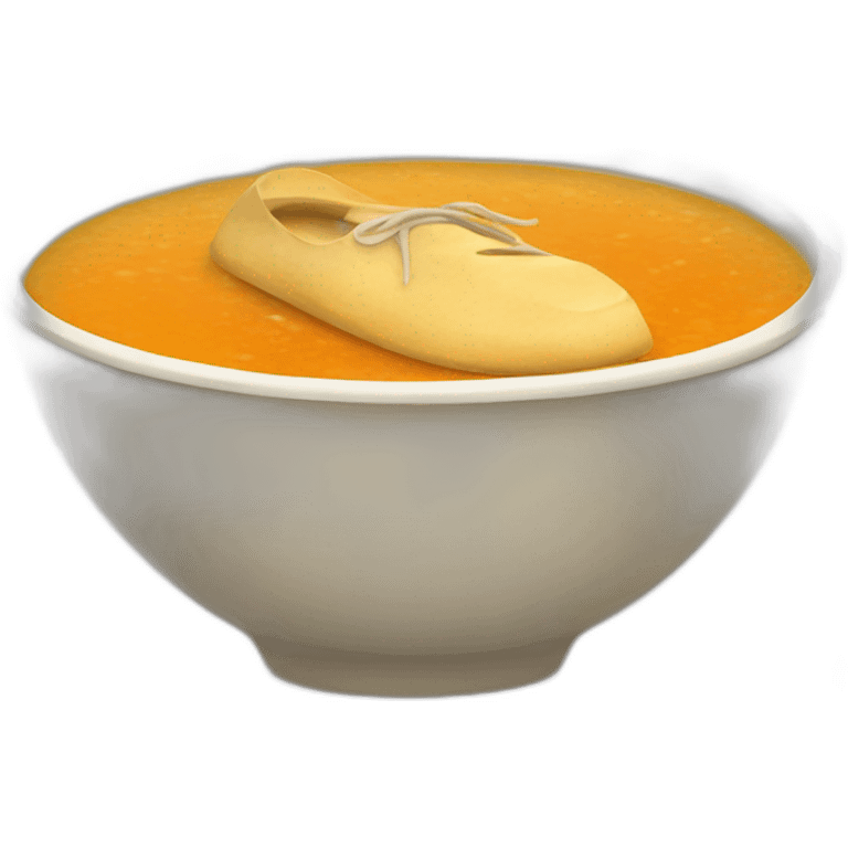 Shoe in a bowl of soup emoji