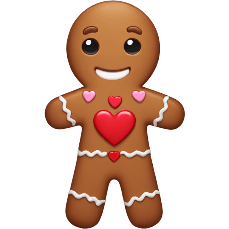 gingerbread holding heart emoji