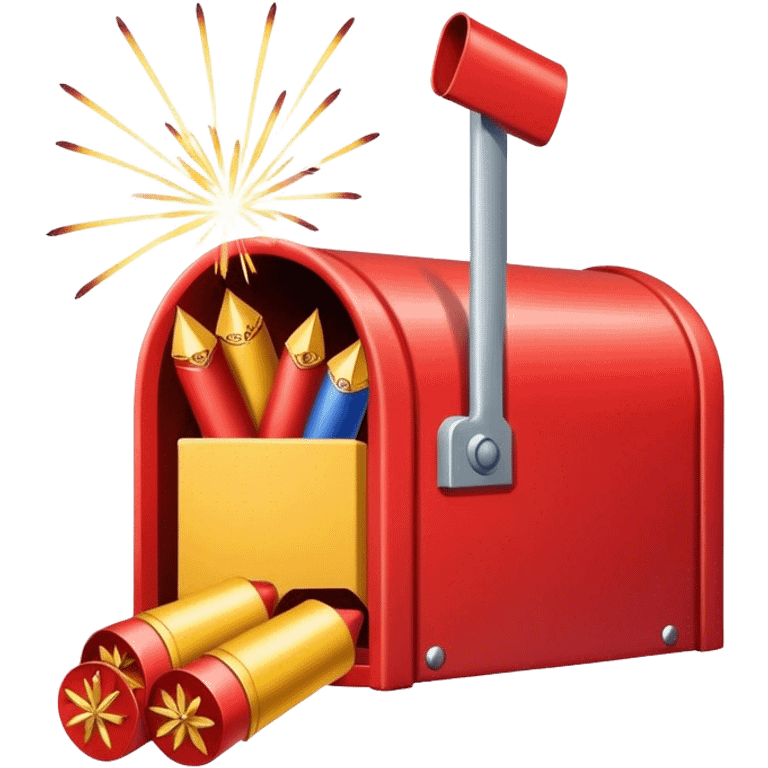 Mailbox with firecrackers inside emoji