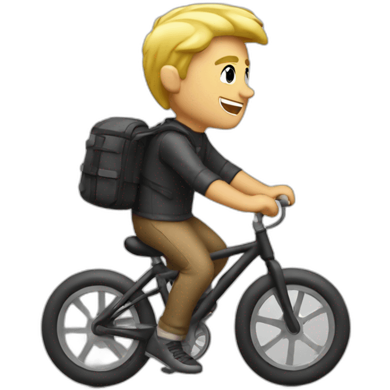 Blond gil on bike emoji