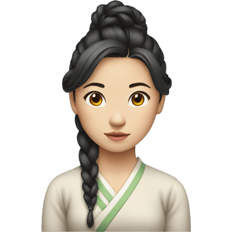 Chinese girl with tied hair emoji