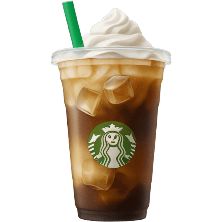 Starbuck ice coffee with ice cubes emoji