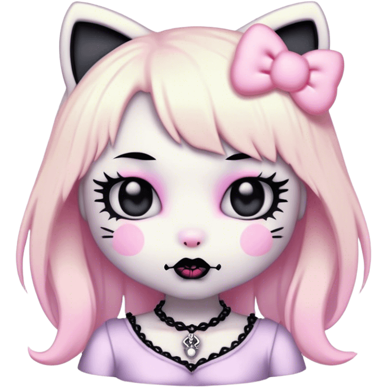  pastel goth hello kitty emoji