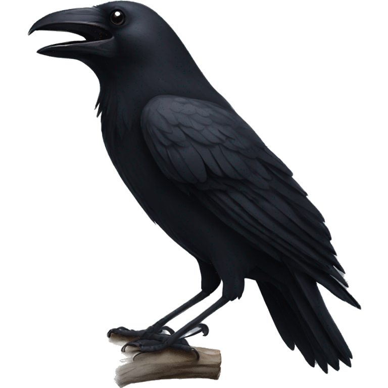 Black raven laughing emoji