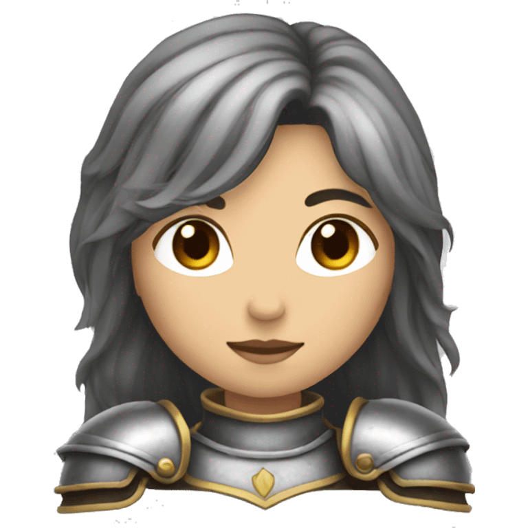 female knight with long hair emoji